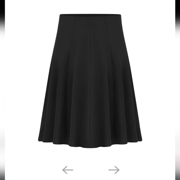 Kikiriki Black Elegant Black Midi A-Line Lola Skirt Pleats Full Skirt High Waist - Picture 7 of 8